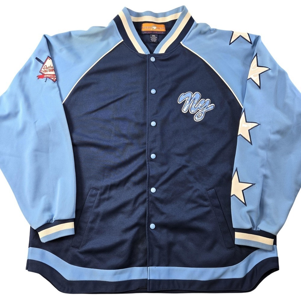 Vintage Veezo Wear‎ Jacket Mens 2XL Blue Y2K Varsity